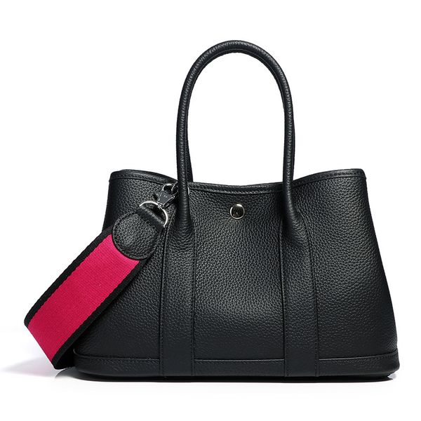 

9a genuine leather party garden bag women's luxury designer handbag woven wide strap genuine leather tote