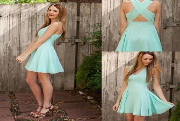 

homecoming dresses 2019 mint green charming chiffon vneck cross back short homecoming dress4458048, Blue;pink