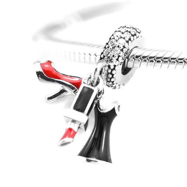 

pandulaso glamour trio dangle charm fits pandora charms bracelets woman diy beads for jewelry making authentic 925 sterling silver2991, Black