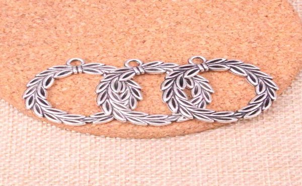 

21pcs charms olive branch laurel wreath 34mm antique making pendant fitvintage tibetan silverdiy handmade jewelry7054890, Bronze;silver
