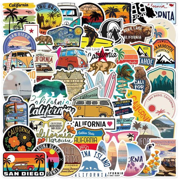 

10 50pcs ins style outdoor landscape stickers aesthetic california decals sticker to diy luggage lapbike skateboard phone car241s