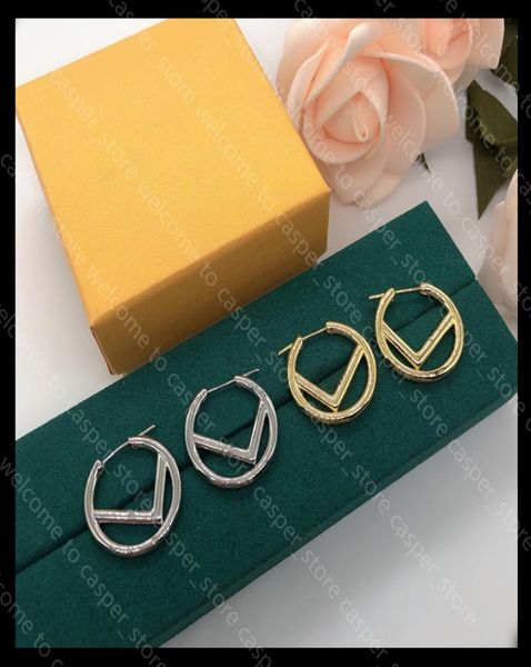 

18 styles professional fashion hoops earring luxurys designers earrings womens simple earrings studs for woman brands gold ear stu2374281, Golden;silver