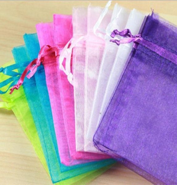 

clear organza drawstring pouch sack 15x20cm6x8inch makeup jewel packaging bag6453073, Pink;blue