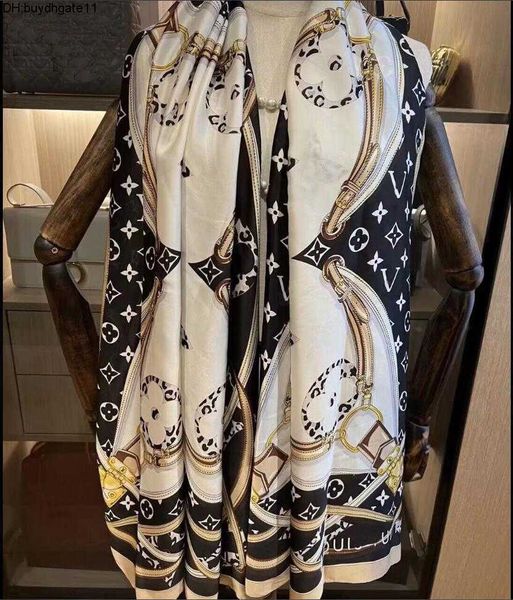 

rc0c scarves exclusive women's senior single chiffon silk shawl fashion travel soft 180*90cm designer scarf, Blue;gray