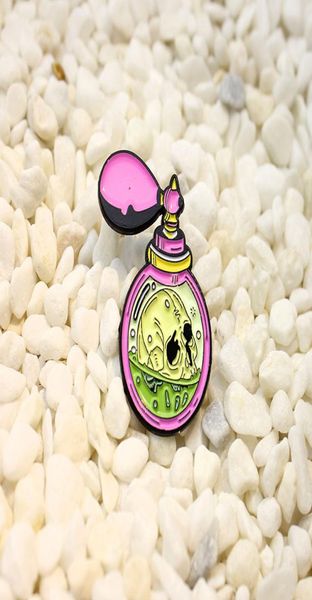 

fashion witch potion bottle enamel pins cartoon magic skeleton perfume brooches dark gothic jewelry mysterious gifts lapel backpac1536525, Gray