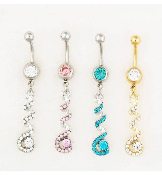 

3 colors body jewelry nice style navel belly ring 10 pcs mix colors stone drop factory td9mk4425037, Silver