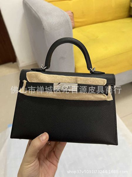 

original designer kelys tote bag hand sewn wax thread black epsom palm grain cow leather mini second generation small bag guangzhou women 