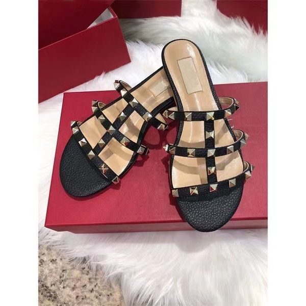 

summer slippers women sandals flip flops lady slides mujer womens shoes thong sandals buckle strap designers fashion wedding sandals, Black
