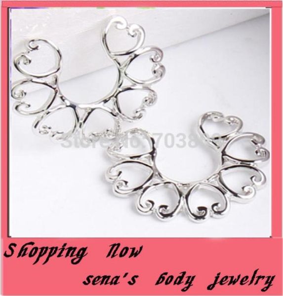 

punk steel shield nipple ring body piercing jewelry new heart copper non piercing6532726, Silver