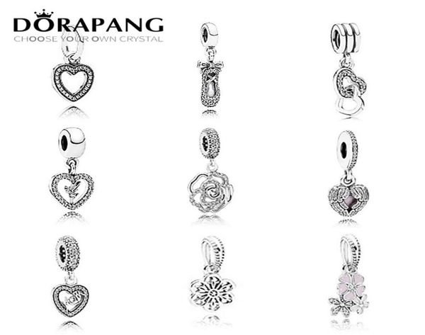 

dorapang 925 sterling silver charm love crystal snowflake beads collocation bracelet pendant diy bracelet factory whole7512011, Black