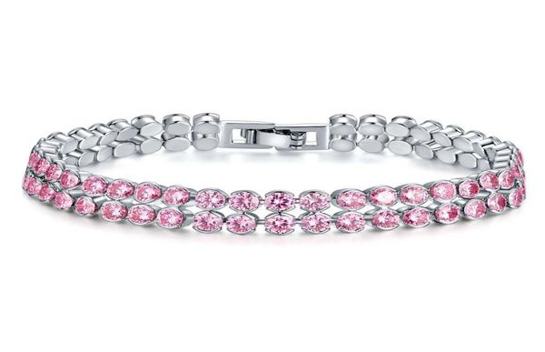 

charm bracelets womens crystal bangle gold silver plated jewelry zircon double row zirconium inlaid drop real7193492, Golden;silver