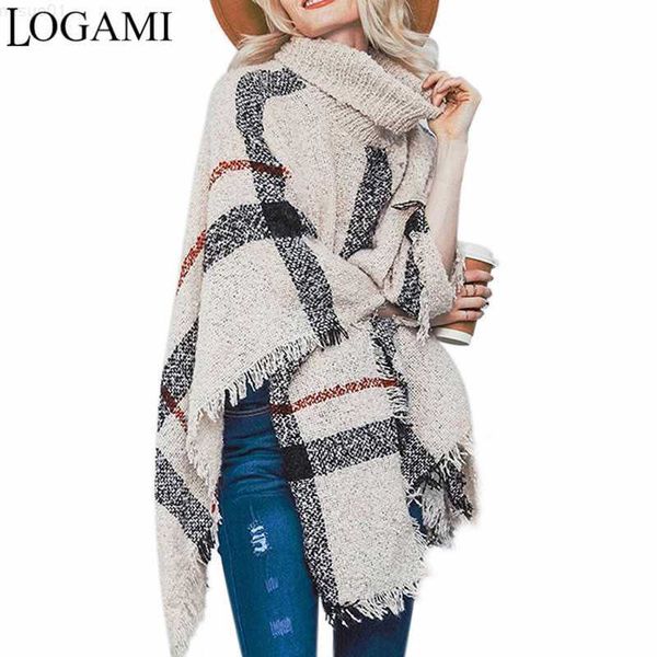 

women's sweaters logami poncho style coat autumn winter poncho knitting turtleneck women long ponchos and capes sweater pullovers pull, White;black