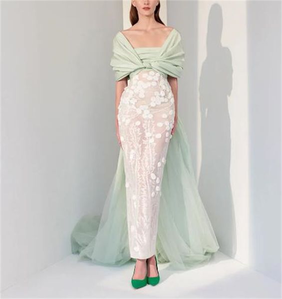 

urban dresses evening special occasion dress square neck green white tulle lace embroidery and elegant tailoring 2023 230718, White;black