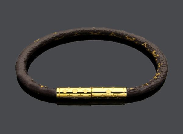 

titanium steel vprinted coffee pattern magnetic buckle leather bracelet for lovers039 style leather bangles5994170, Golden;silver