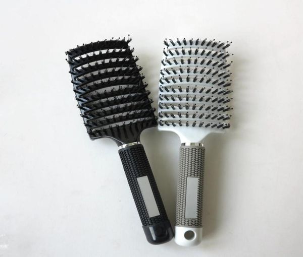 

whole2016 new antistatic heat curved vent barber salon hair styling tool rows tine comb brush hairbrush 5673195, Silver