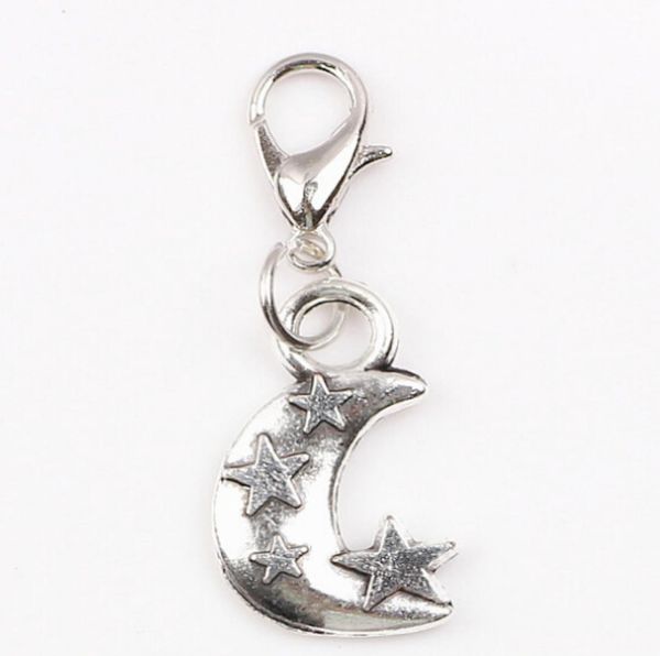 

20pcslot diy moon star floating locket charms dangle pendant with lobster clasp fashion jewelrys as gift1193290, Bronze;silver
