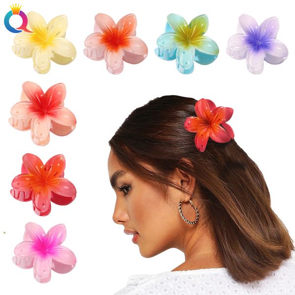 

berets 7 pcs flower hari claw clips big hair non slip cute large hawaiian strong hold jaw cl 230718, Blue;gray