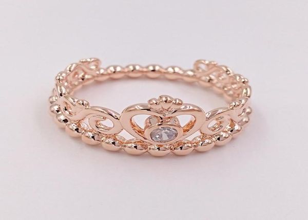 

rose gold plated & 925 sterling silver ring my princess tiara european style jewelry charm crown ring gift andy jewel 180880cz5433761