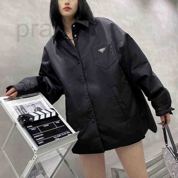 

women's polos designer long lapel cotton coat women's new triangular single breasted in autumn and winter cvrc, White