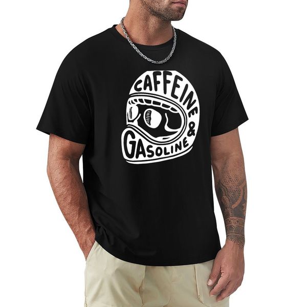 

mens tshirts caffeine and gasoline tshirts korean fashion retro clothing mens cotton 230718, White;black