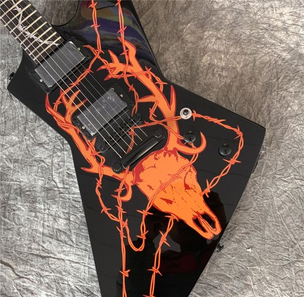

electric guitar james hetfield elk skull quality guitar0128525952