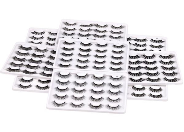 

10 pairs 3d fake lashes set thick natural long reusable hand made false eyelashes extensions soft vivid eyes makeup accessory dh7585204