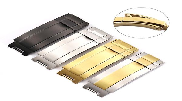 

9mm x 9mm 316l solid metal stainless steel watch clasp for sea and dweller with glide lock tools2874923, Black;brown