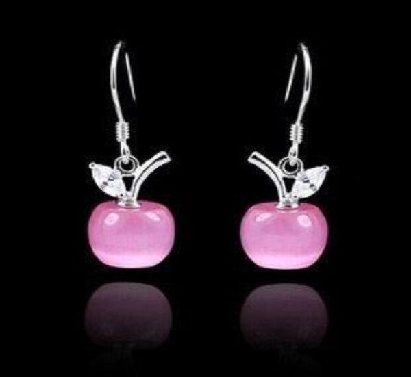 

white gold stud earrings women wedding jewelry 925 sterling silver earrings dangle opal pendant with swiss crystal pinkwhite 4946197