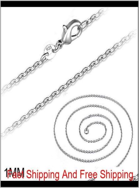 

925 sterling silver o necklace chain 1mm 1624inches diy jewelry for pendants necklace christmas gift women men gift3011343