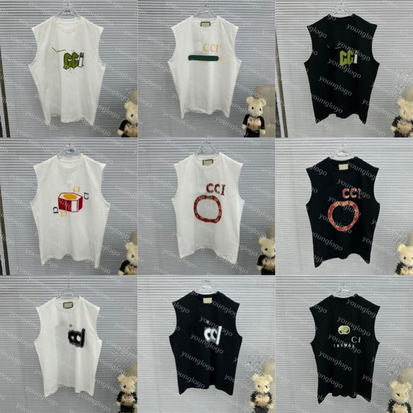 

brand mens designer sleeveless t shirt g printed sport tank fashion loose men underwear summer breathable, White;black