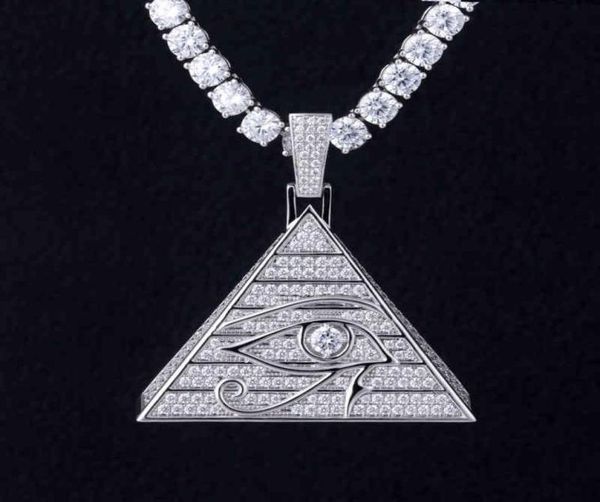 

new horus eye pyramid hip hop necklace pendant egyptian triangle jewelry7589053, Silver