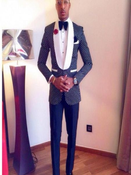 

2018 two piece groom tuxedos for wedding wear white shawl lapel trim fit custom made groomsmen men suits jacket pants2220884, Black;gray