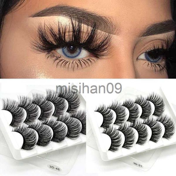 

false eyelashes 5 pairs wispy fluffy false eyelahes 3d faux mink long eye lashes extension fake eyelashes daily makeup accessories beauty to