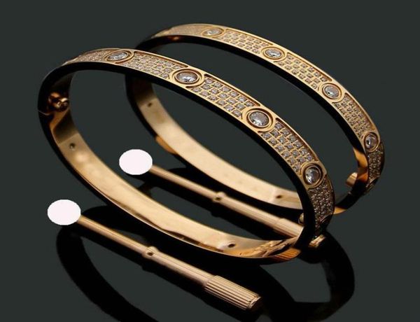 

classic titanium steel bangles 3 row full diamond bracelet fashion women men chirstmas bangle bracelets distance jewelry gold silv4639500, Black