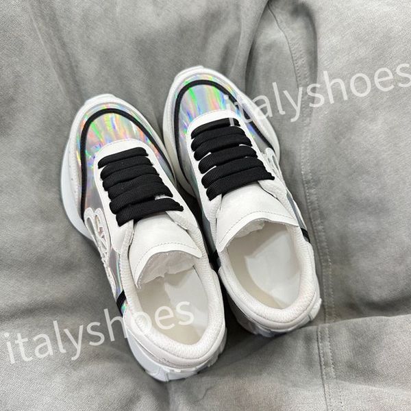 

new luxury reflective leather dad shoes space stitching material sneakers designer sneakers modern autumn winter trendy shoes xsd230403, Black