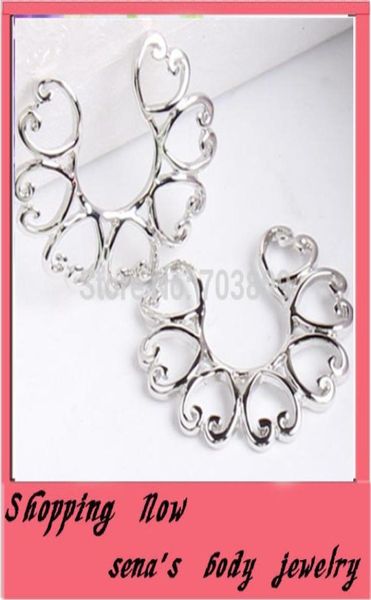 

punk steel shield nipple ring body piercing jewelry new heart copper non piercing8863038, Silver