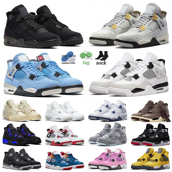 

black cat 4s mens basketball shoes jumpman 4 military blacks university blue pn dust sail a ma maniere violet ore bred canvas lightning trai