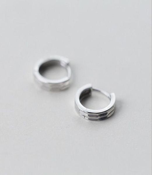 

solid sterling silver simple huggie hoop earrings men women a1044 9605401, Golden;silver