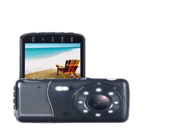 

h8 ips 4 inch car dvr camera dual lens with adas ldws full fhd 1296p car distance warning dashcam video recorder registrar2557186