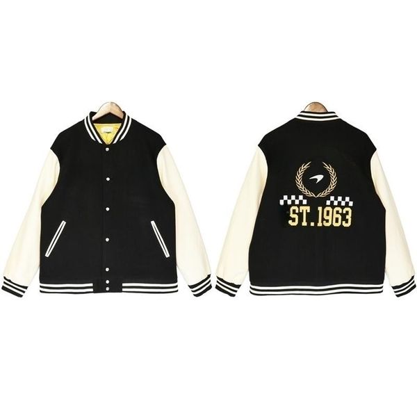 

designer varsity jackets for men stitched letterman retro skull sports baseball collar leather sleeve streetwear hip hop bomber women coats, Black;brown
