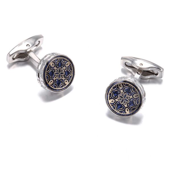 

cuff links new french shirts cufflinks retro pattern fashion men's high-quality cuff buttons male jewelry gifts hkd230718, Silver