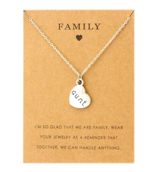 

aunt sister uncle pendants chain necklaces grandma grandpa family mom daughter dad father brother son fashion jewelry love gift5389777, Silver