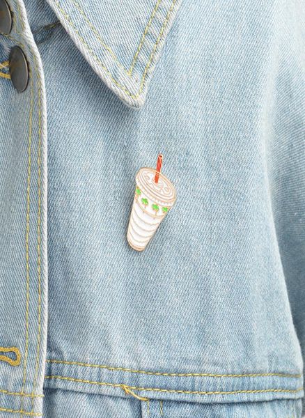 

cute cup small funny enamel brooches pins for women christmas demin shirt decor brooch pin metal kawaii badge fashion jewelry8796165, Gray