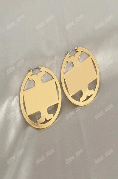 

fashion hoop earrings designer womens big circle simple earring luxury jewelry ear studs gold earring lady party gift3243470, Golden