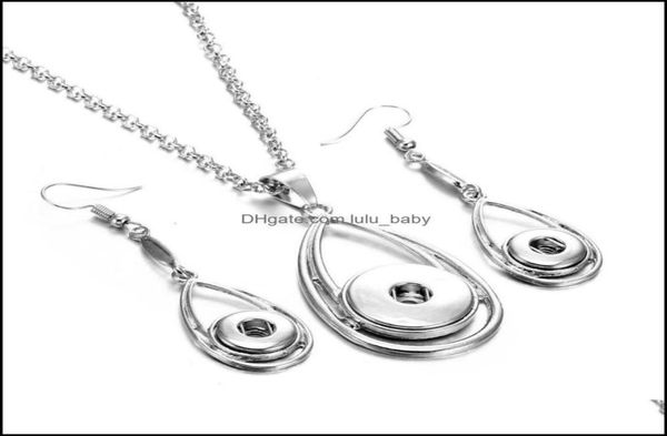 

earrings necklace sier color snap button jewelry set 12mm 18mm pendant snaps buttons for women noosa drop delivery 2021 sets lulub6917168, Silver