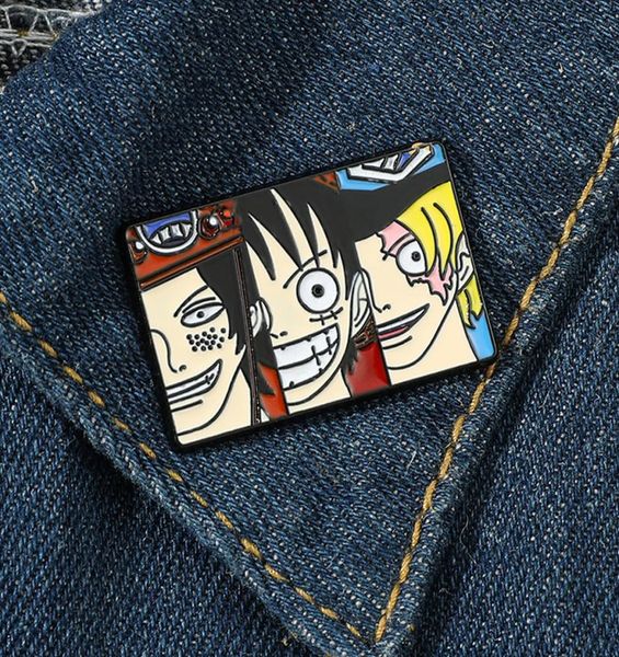 

creativity anime ace sabo luffy asl brothers enamel pins brooches women men backpack badge lapel jewelry friends birthday gifts4249994, Blue