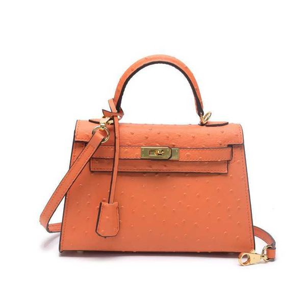 

designer kelys tote bag ostrich fashion versatile cow leather women's second generation crossbody casual 22cmahef