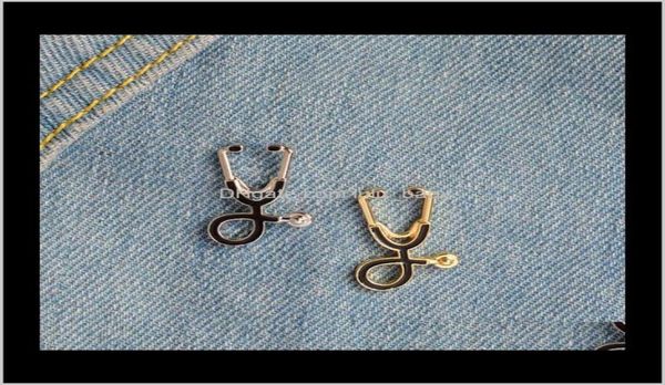 

pins drop delivery 2021 2 style brooches doctor nurse stethoscope brooch medical jewelry enamel pin denim jackets col5388384, Gray