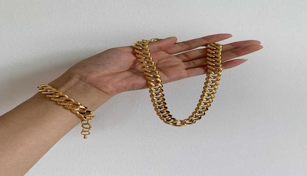 

with 18k gold statement chains necklace women 361l stainless steel jewelry punk party designer club cocktail ins rare 2109292076192, Silver