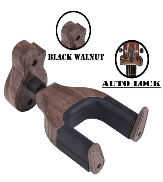 

guitar wall mount hanger stand auto lock hanging guitar holder acoustic electric guitar stands accessories black walnut6840461